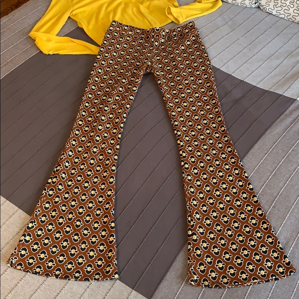 Flare Street X Free People S M Geometric Pant Boho Hippie Festival Vintage 70’s